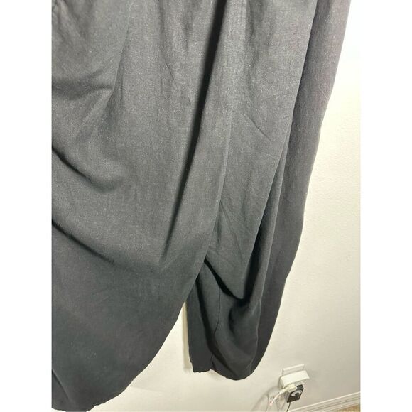Old Navy Black Linen Blend Tie-Shoulder Cropped Twist Jumpsuit  Sz 3X * Notes - Picture 3 of 16
